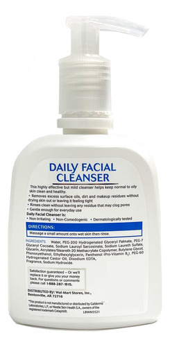 Equate Beauty Limpiador Facial Diario Normal A Graso 8 Oz.