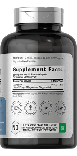 Suplemento En Cápsula Horbaach Bisglicinato De Magnesio X 0mg