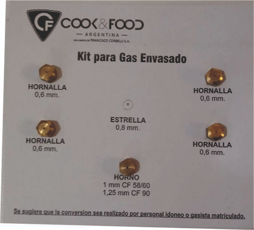Kit Picos Gas Envasado Cocina Cook And Food Corbelli