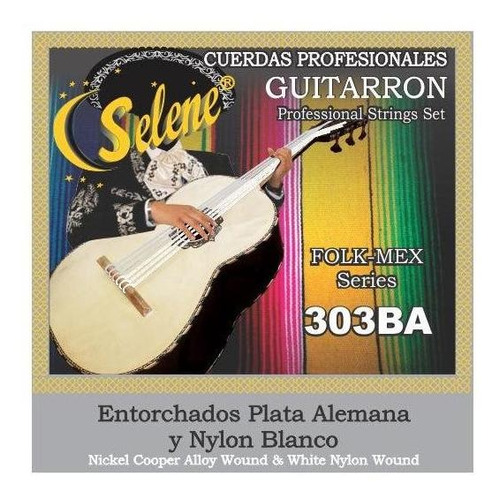 Jgo De Cuerdas Selene Para Guitarron Nylon Blanco Entorchado