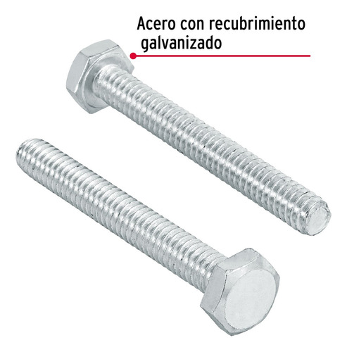 Tornillo Tipo Maquina 1/4 X 2´ Hexagonal Metal 60pz 44561
