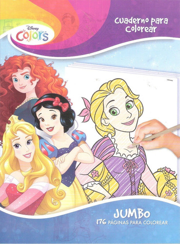 Imagen 3 de 6 de 5 Libros Jumbo Princesas Colorear Iluminar Para Niña Surtido