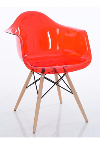 Cadeira Eames Eiffel - Policarbonato Vermelho Transparente