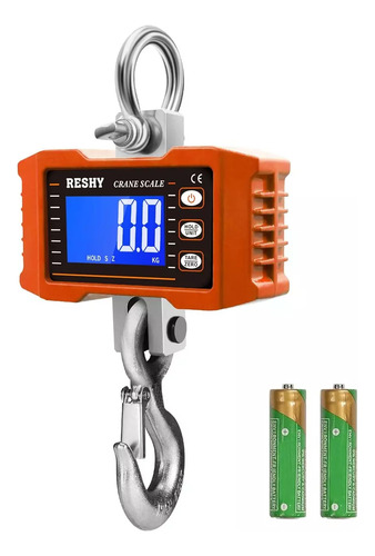 Balanza Báscula 1000kg Comerciales Dijitales Pantalla Led Hd Naranja