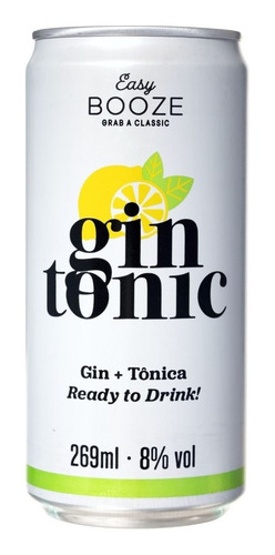Imagem 2 de 3 de 6x Drink Pronto Easy Booze Gin+tônica 269ml