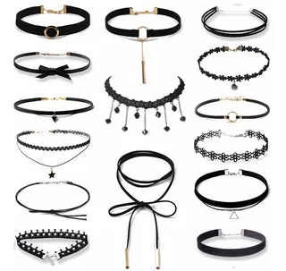 15 Gargantilla Choker Necklaces Black Lace,accesorios Collar