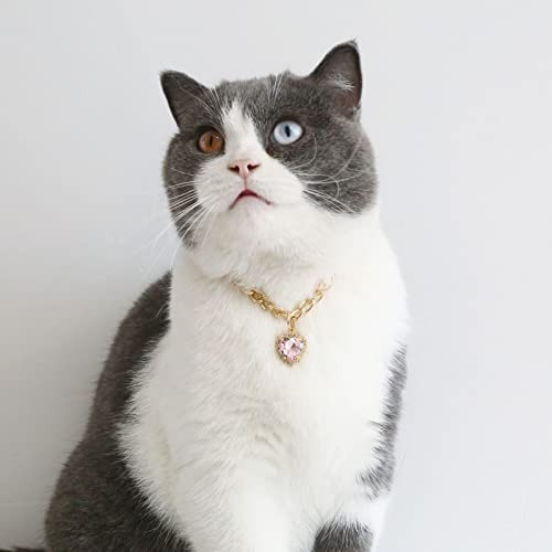 Collar Gato Sogayu Con Corazón Rhinestone, Ajustable Y