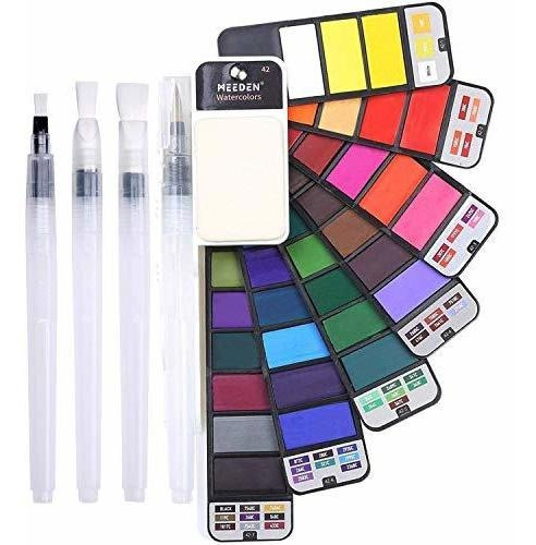 Meeden Set De Pintura De Acuarela, 42 Colores Viaje