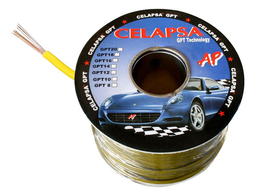 Cable Automotriz 16 Awg Amarillo Gpt-16a Celapsa X Rollo