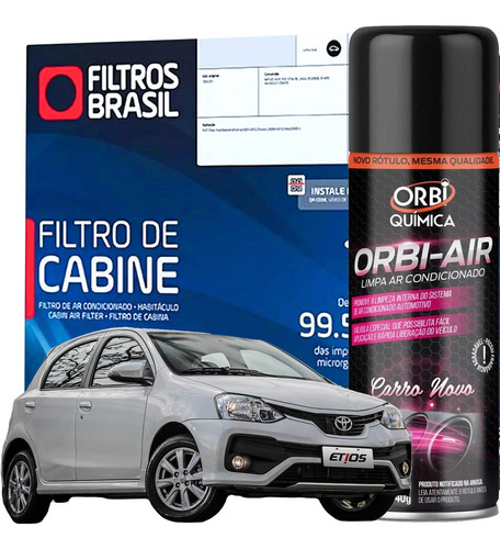 Kit Filtro De Cabine Higienizador Toyota Etios 2012 / 2021