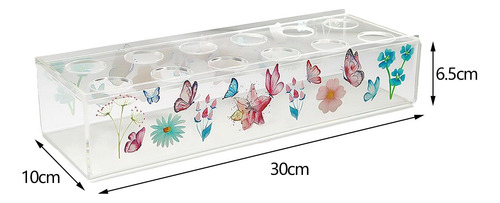 Rectángulo Florero Arreglo Floral Acrílico Transparente