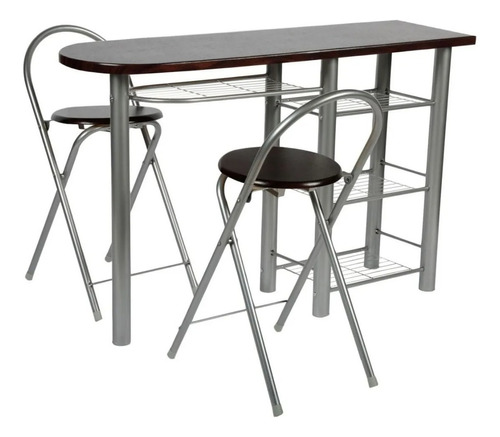 Set Mesa + 2 Sillas Plegables Comedor Auxiliar 120x40cm