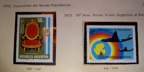 (5) Estampillas Argentinas Nuevas 1971/1973 Uba Y Más