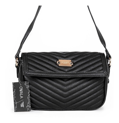 Cartera Bandolera Mujer Cuero Sintetico Negra Pierre Cardin