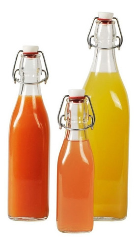 Imagem 3 de 3 de Garrafa De Vidro 500 Ml Tampa Hermética Swing Bormioli Rocco