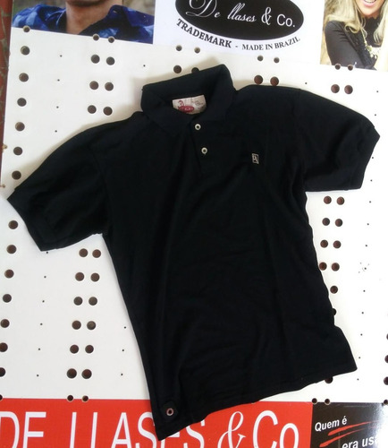 Imagem 2 de 3 de Camisa Polo Masculina Preta