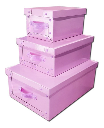 Imagen 2 de 3 de Caja Baulera Organizadora Grande Lila Pastel Pettish Online