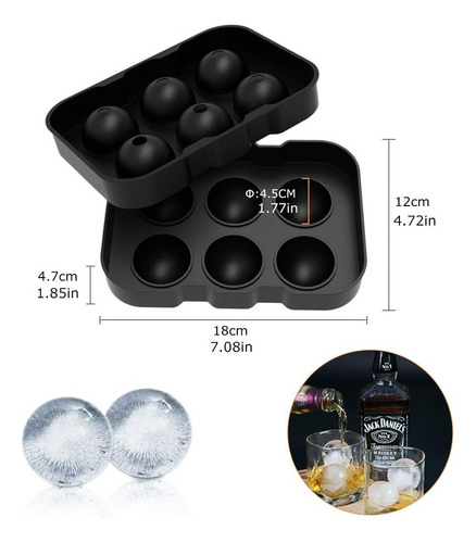 Bandejas Ice Cube & Ball, Para Hacer Esferas De Silicona Con