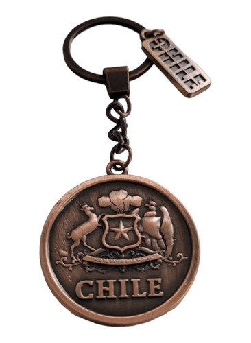 Llavero Adorno Recuerdo Souvenirs Escudo De Chile Metálico 