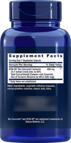 Curcumina Cúrcuma Super Bio 400 mg 60 cápsulas Life Extension