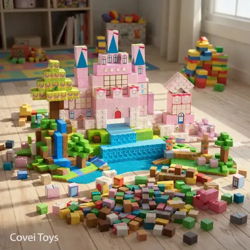 Kit 148 Blocos Imã Magnéticos Construção Tipo Minecraft Montar Empilhamento Cubo Infantil Brinquedo Educativo Covei Toys