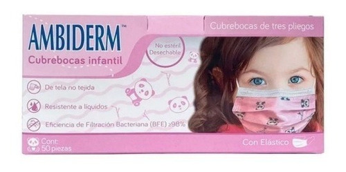 Cubre Boca Para Niños Ambiderm Con Diseños 300 Pz