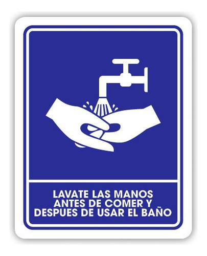 Señalamiento Favor De Lavarse Las Manos Antes De Com 20x25 