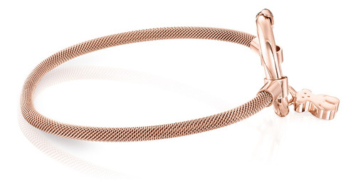 Pulsera Tous Hold De Plata Vermeil Rosa Y Acero Ip Rosa
