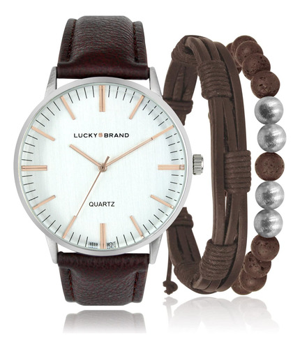 Reloj Minimalista De Hombre Lucky Brand Acero Inoxidable Y C