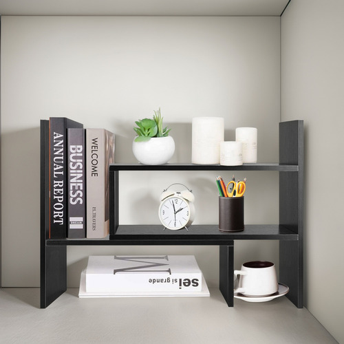Estantería De Escritorio Minimalista Multifuncional Color Negro