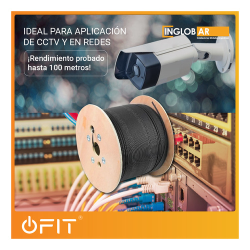 Imagen 7 de 10 de Cable De Red Ftp Blindado Inglobar Bobina 305mts Exterior Cat 5e Full