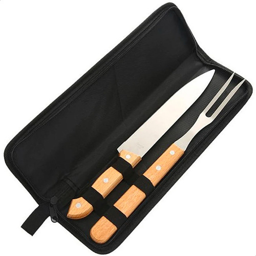 Juego Asador Kit Utensilios Parrilla Acero Set Con Estuche 