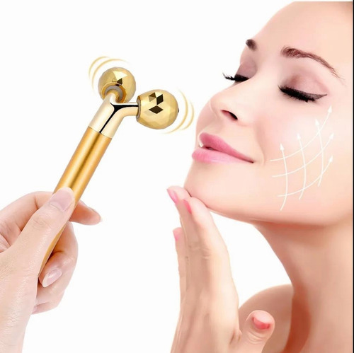 24k Oro Eléctrico Masajeador Facial En Forma De Y Cuerpo Co