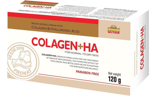 Crema Hidratante Con Colágeno +ha Colagen (120 Gr) Pronat Momento de aplicación Día/Noche Tipo de piel Normal a seca