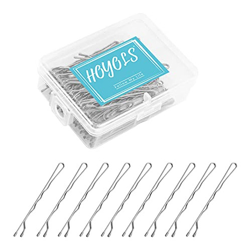 Horquillas - Hoyols Hair Pins Silver, Crimped Grip Bobby Pin