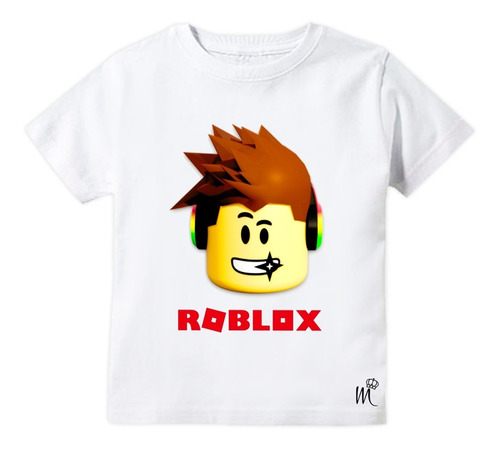 Camiseta Infantil Boneco Roblox Logo Mercado Livre - camisa branca roblox