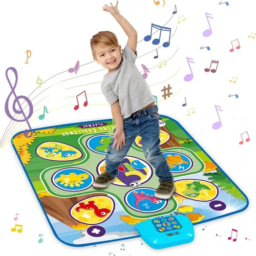Alfombra De Baile Infantil Con 7 Luces LED, Bluetooth Inalámbrico Y 5 Niveles De Dificultad, Para Niños De 3 A 12 Años, Ideal Para Fiestas Familiares