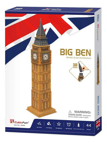 Big Ben Puzzle 3d Cubic Fun 44 Piezas Coleccion 67304