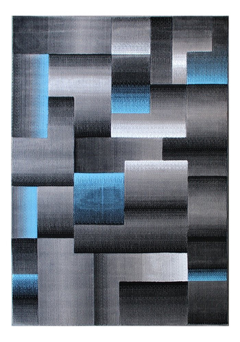 Masada Rugs - Alfombra Moderna Contemporanea Color Gris/negr