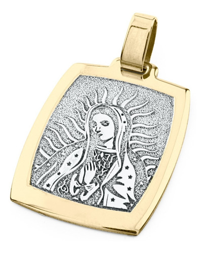 Medalla Virgen De Guadalupe Oro Bicolor 10k Laser
