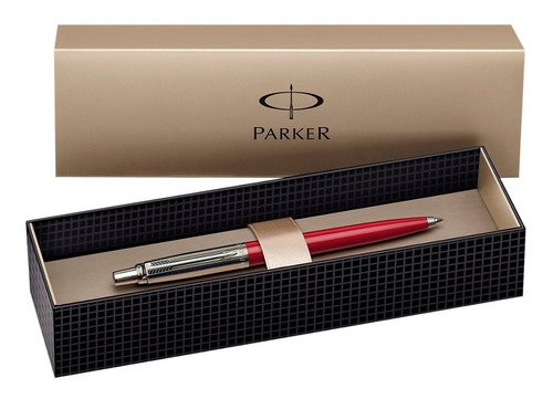 Boligrafo Parker Clasico Jotter Acero Y Plástico Rojo