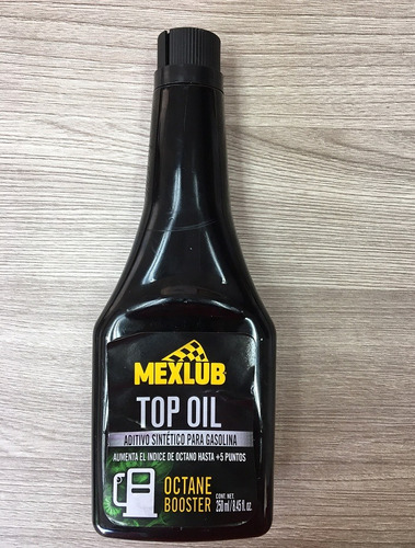 Mexlub Top Oil Aditivo Elevador Octanaje Gasolina 250ml