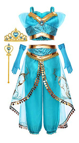 Princess Jasmine Costume Dress Up Clothes Fancy Qhb2x