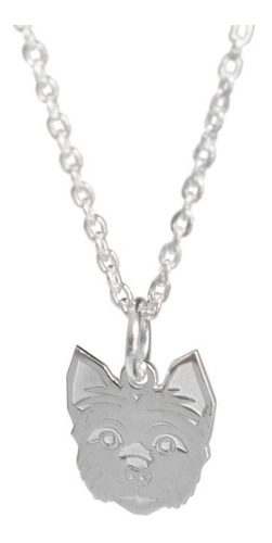 Collar Necora Con Dije De Yorkie En Plata 925 Color Plateado