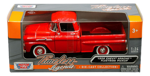 1/24 1958 Chevrolet Apache Fleetside Rojo Motormax