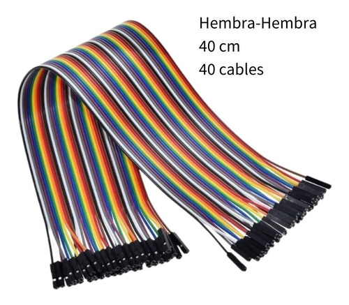 Cable Dupont Hembra-hembra 40 Cm 40 Cables Protoboard Arduin