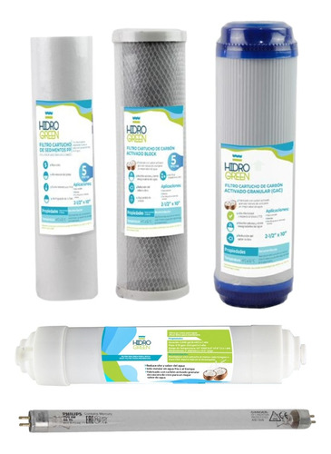 Kit Mantenimiento 6 Meses 6 Pasos Osmosis Ultrafiltración Uv