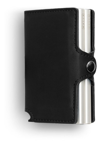 Billetera Walla Wallets Doble - Vintage Black & Silver