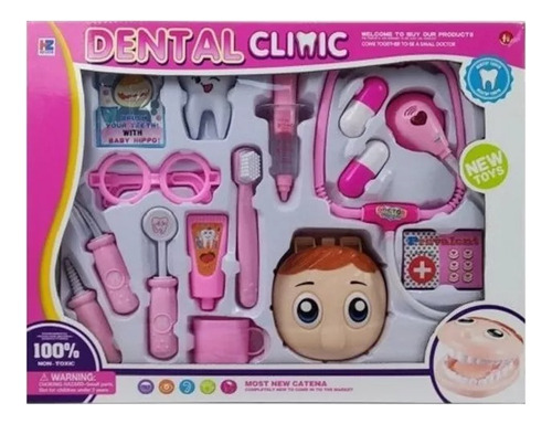 Set Dentista Odontologo Completo Con Boca Luz Doctor Niños