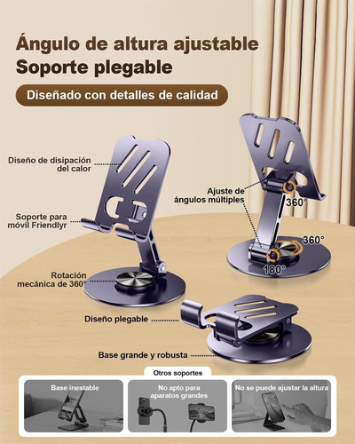 Soporte Para Celular, Universal Escritorio Soporte Ajustable